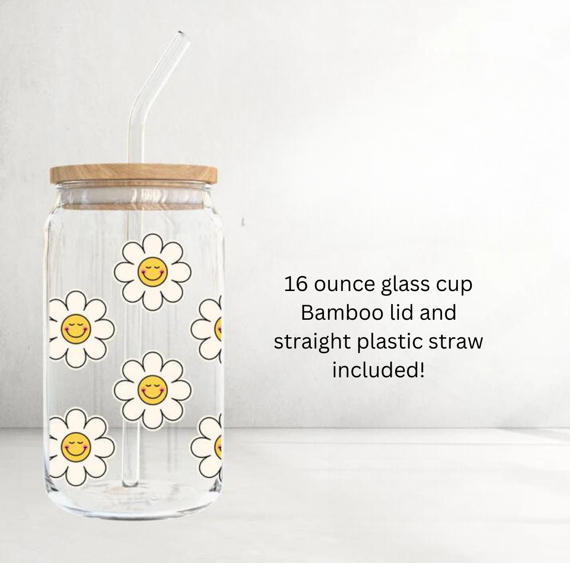 Groovy Daisy glass cup