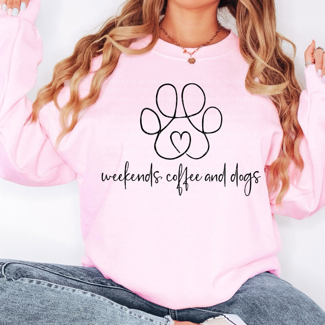 Weekends Coffee and Dogs Crewneck